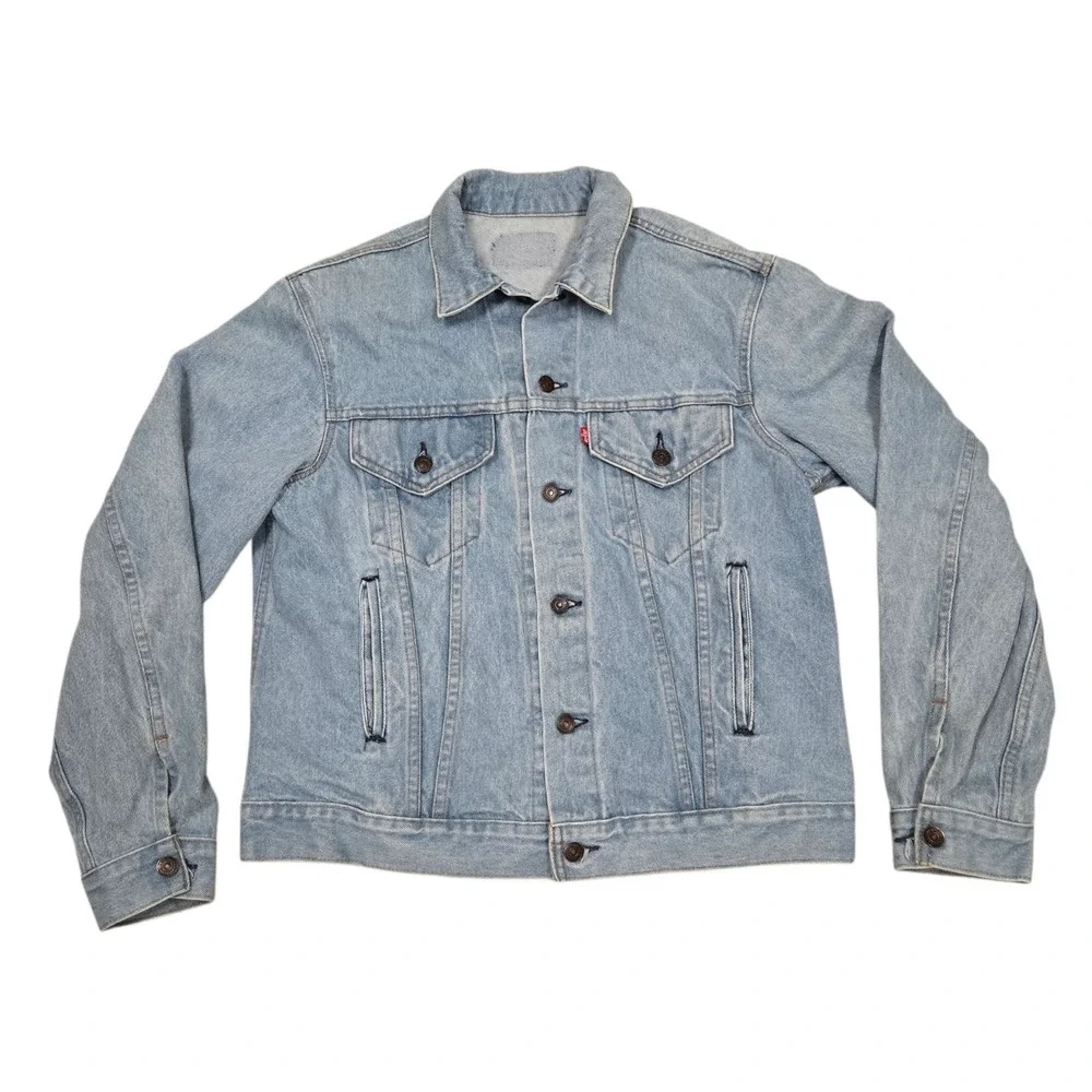 Vtg 1984 Levi's Denim Trucker Jacket Men's L (42R) Light Wash 70506-0211 USA VGC